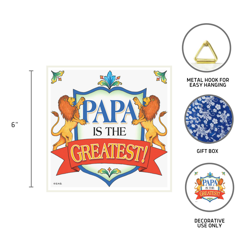 "Papa Is The Greatest" Decorative Kitchen Tile