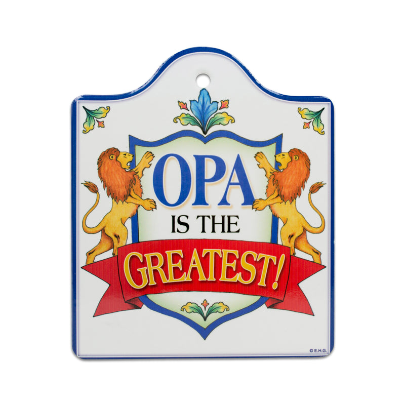 Opa Is The Greatest Ceramic Cheeseboard with Cork Backing