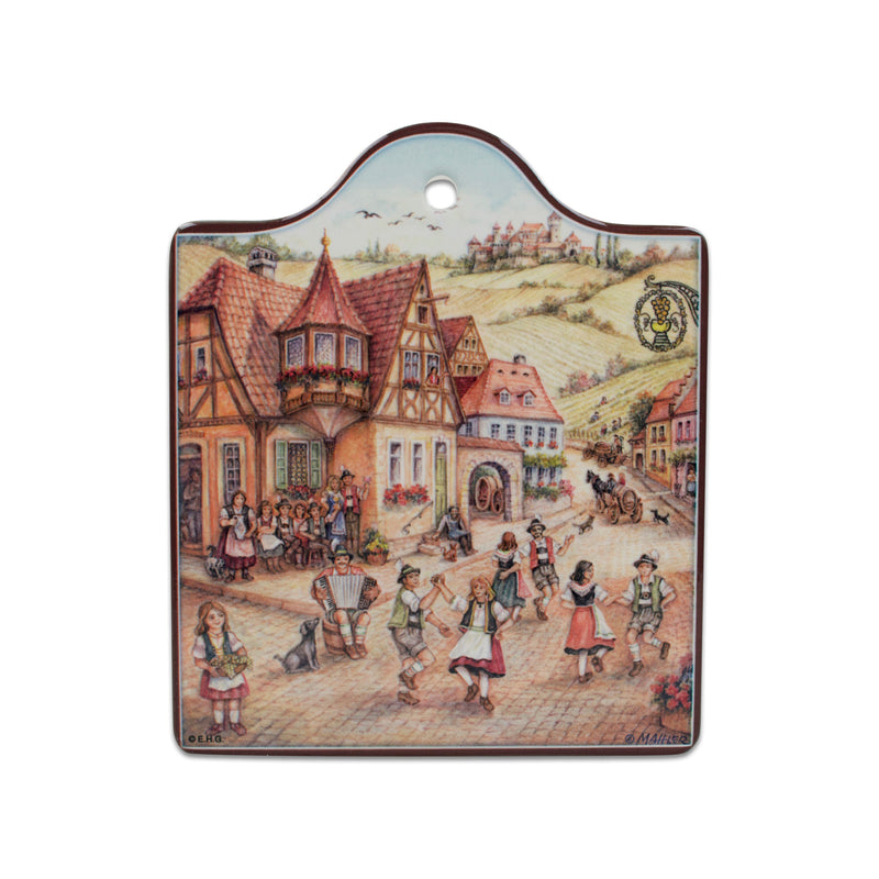 Ceramic Cheeseboard with Cork Backing: Dancers