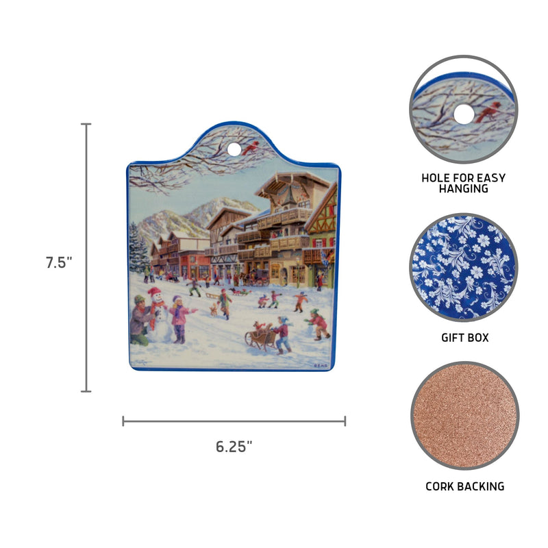 Winter in Germany Ceramic Cheeseboard Kitchen Trivet