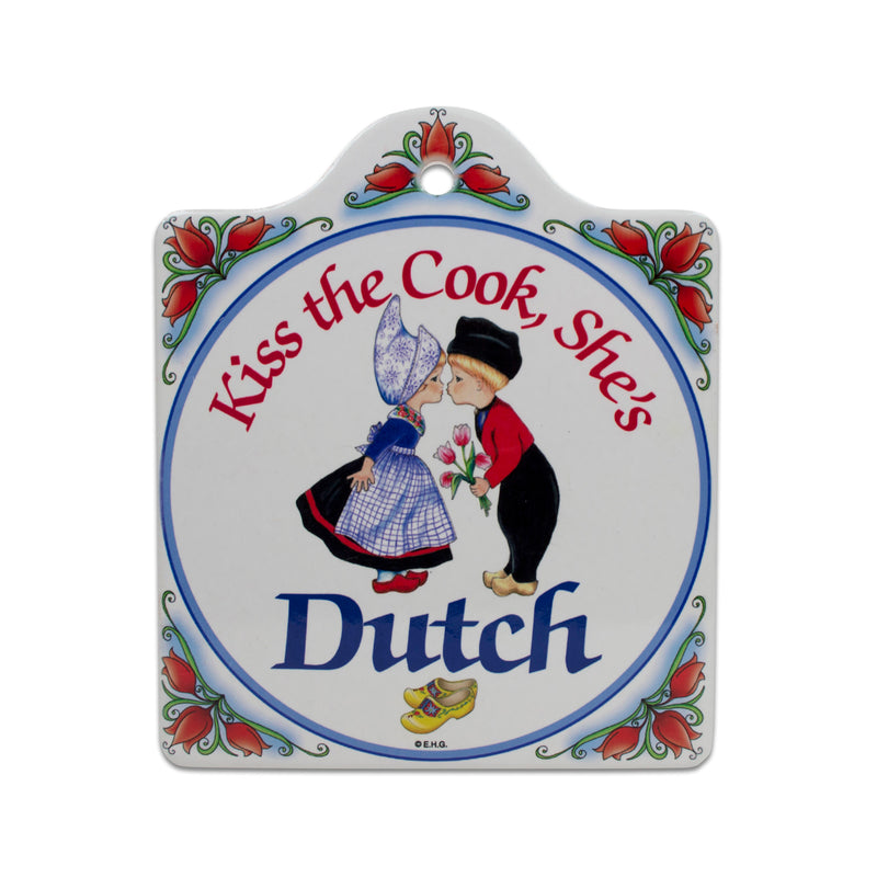 Cork Backed Ceramic Cheeseboard: Dutch