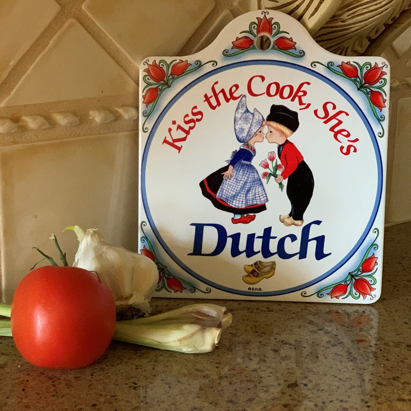 Cork Backed Ceramic Cheeseboard: Dutch