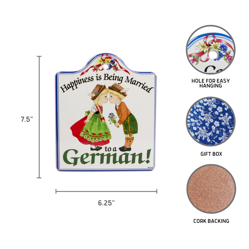 Married German: Cork Backed Ceramic Cheeseboard