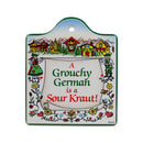 Cork Backed Ceramic Cheeseboard: Grouchy German