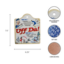 Cork Backed Ceramic Cheeseboard: Uff Da