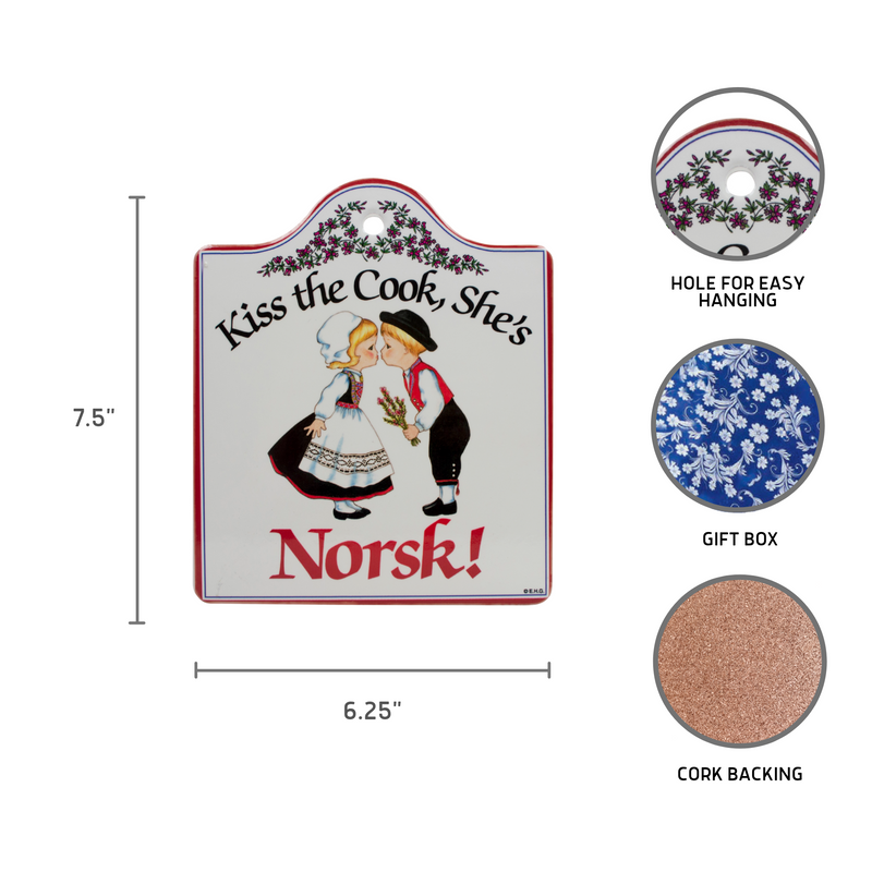 Ceramic Cheeseboard with Cork Backing: Norsk