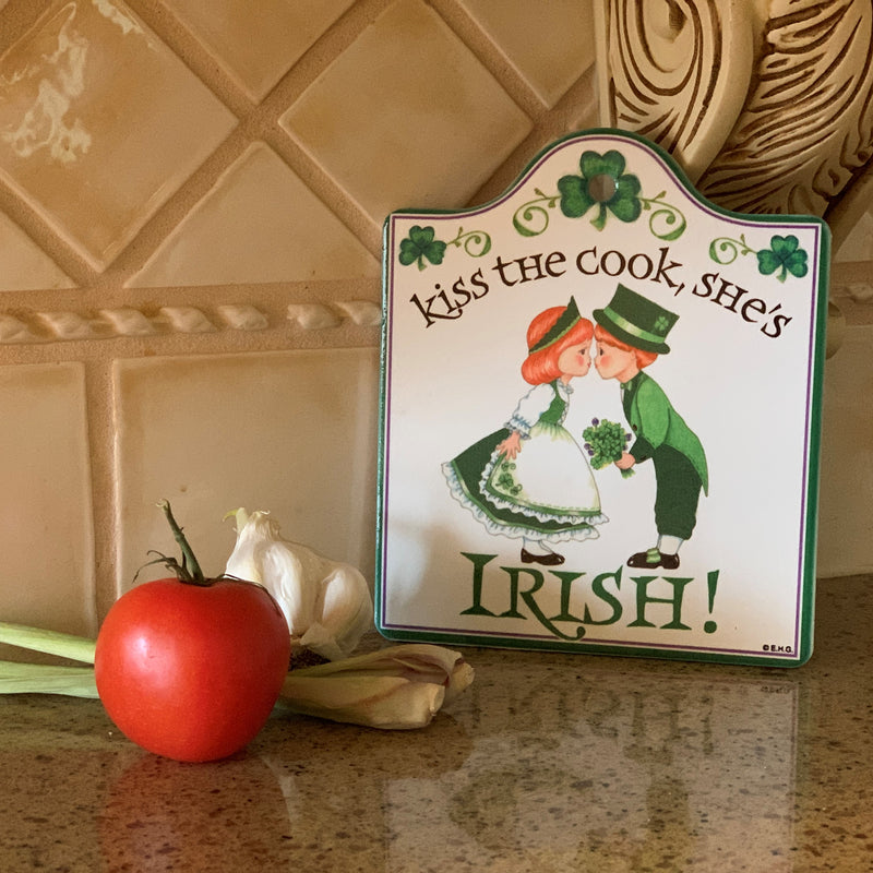 Ceramic Cheeseboard with Cork Backing: Irish