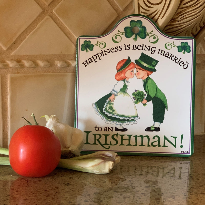 Irish: Ceramic Cheeseboard with Cork Backing