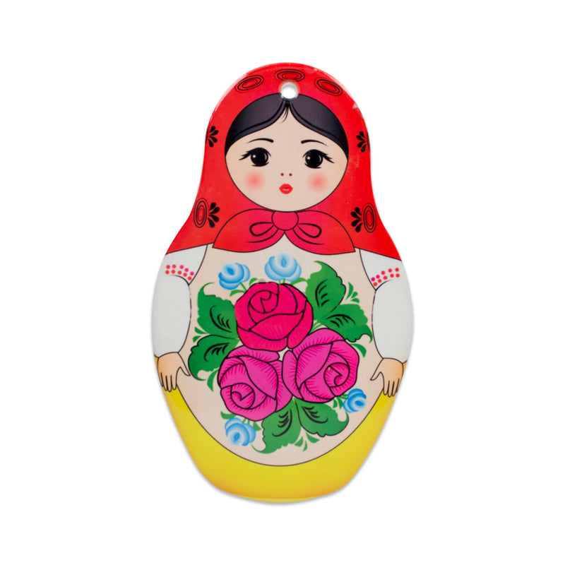 Nesting Doll with Red Scarf Decorative Kitchen Trivet