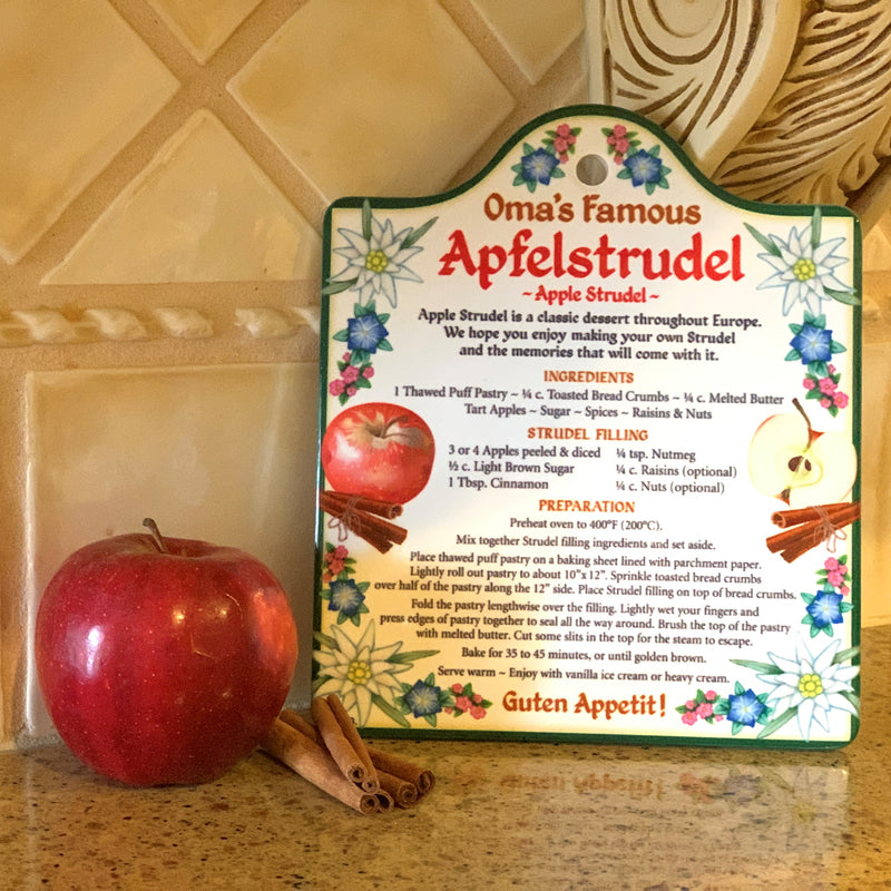 Ceramic Trivet with German Apfel Strudel Recipe