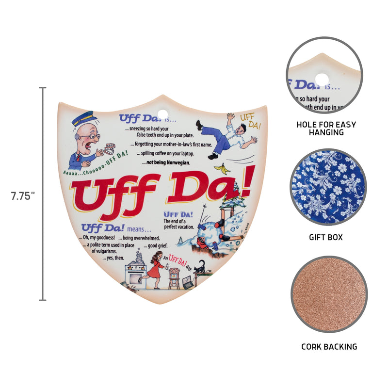 Ceramic Decoration Shield Uff Da!