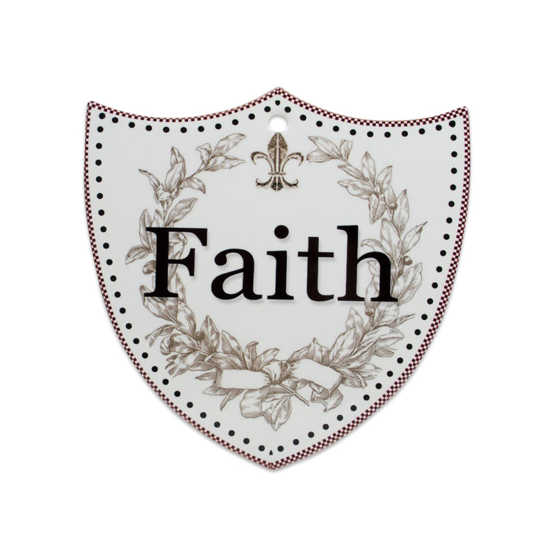 Ceramic Decoration Shield Faith