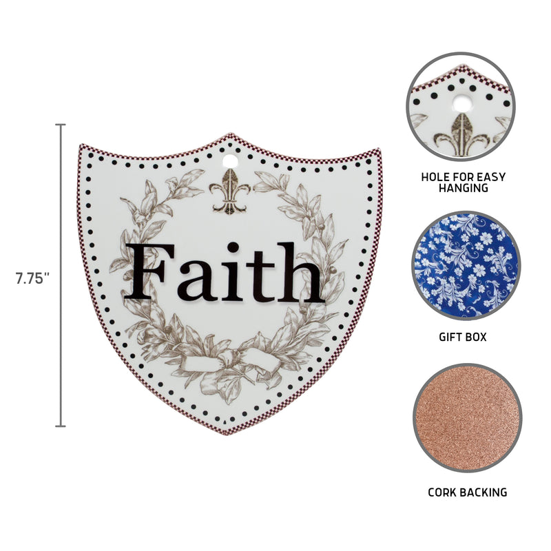 Ceramic Decoration Shield Faith