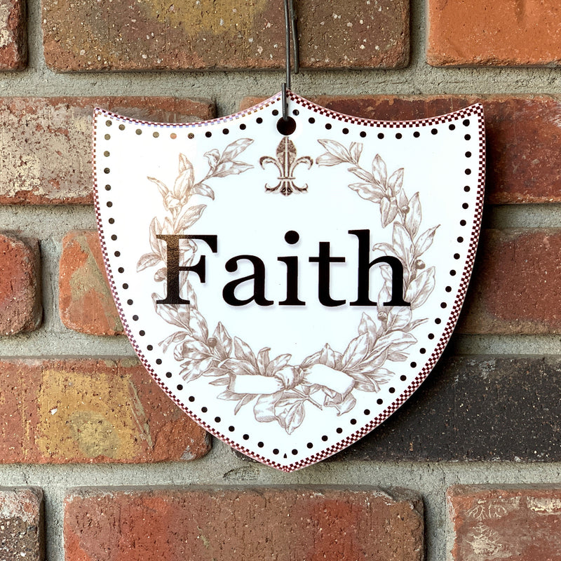 Ceramic Decoration Shield Faith