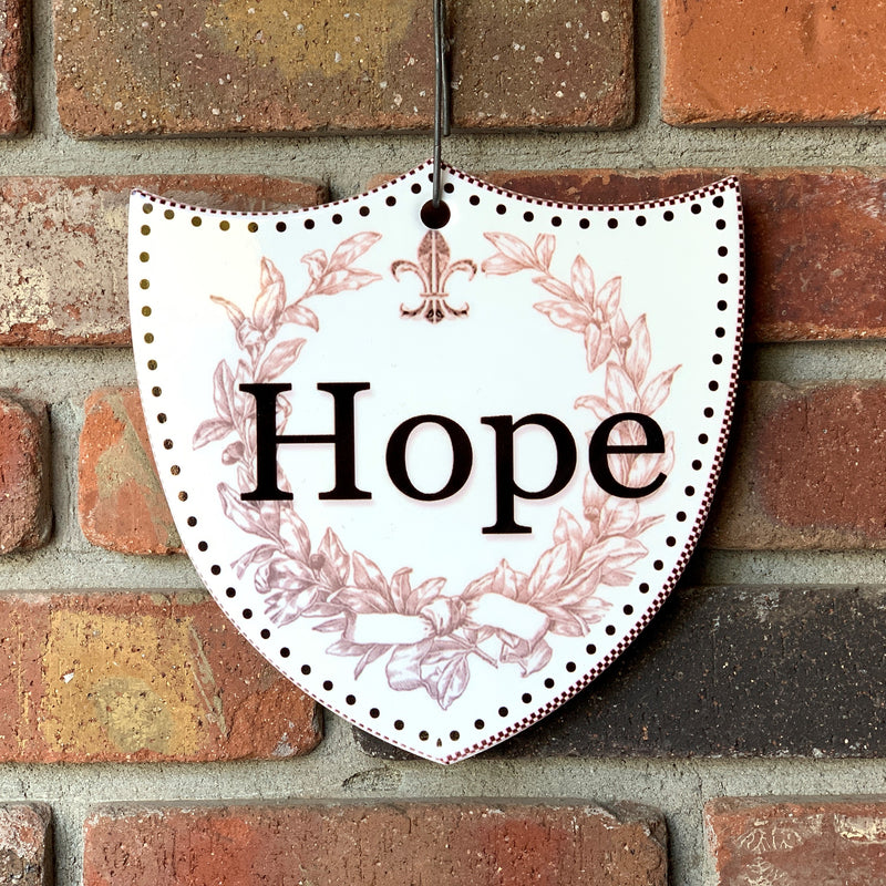 Ceramic Decoration Shield Hope
