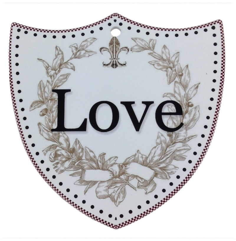 Ceramic Decoration Shield Love - Collectibles, Decorations, General Gift, German, Germany, Home & Garden, Kitchen Decorations, Shield, Tiles-Shields