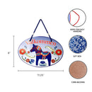 Blue Dala Horse Welcome Decorative Ceramic Door Sign