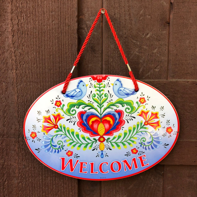 Ceramic Door Sign with "Welcome" engraved
