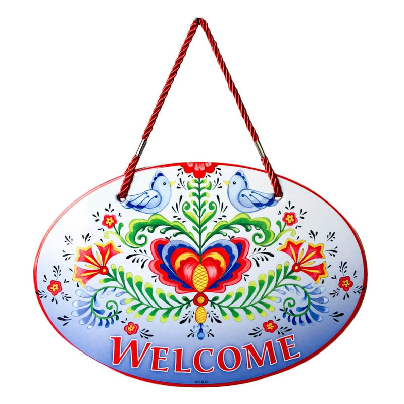 Ceramic Door Sign with the word "welcome" engraved