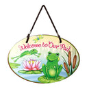 "Welcome To Our Pad" Decorative Ceramic Door Sign