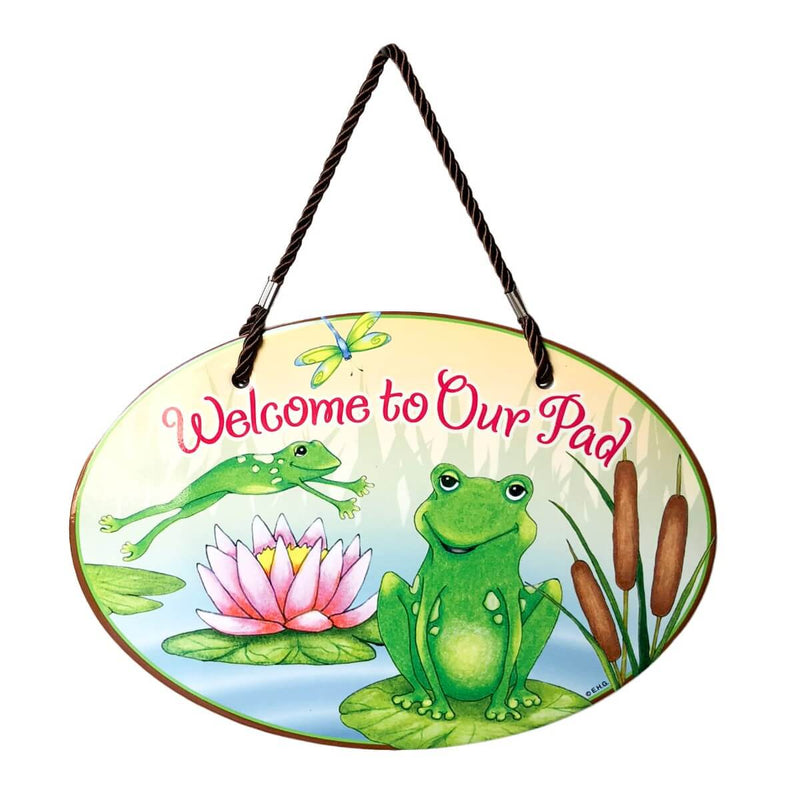 "Welcome To Our Pad" Decorative Ceramic Door Sign