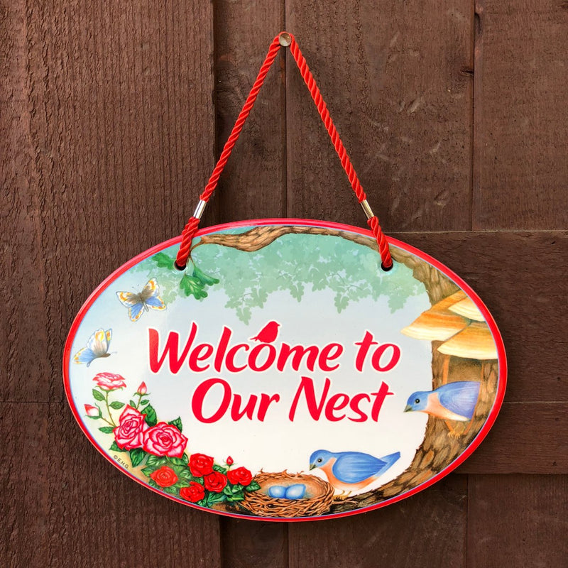 "Welcome To Our Nest" Decorative Ceramic Door Sign
