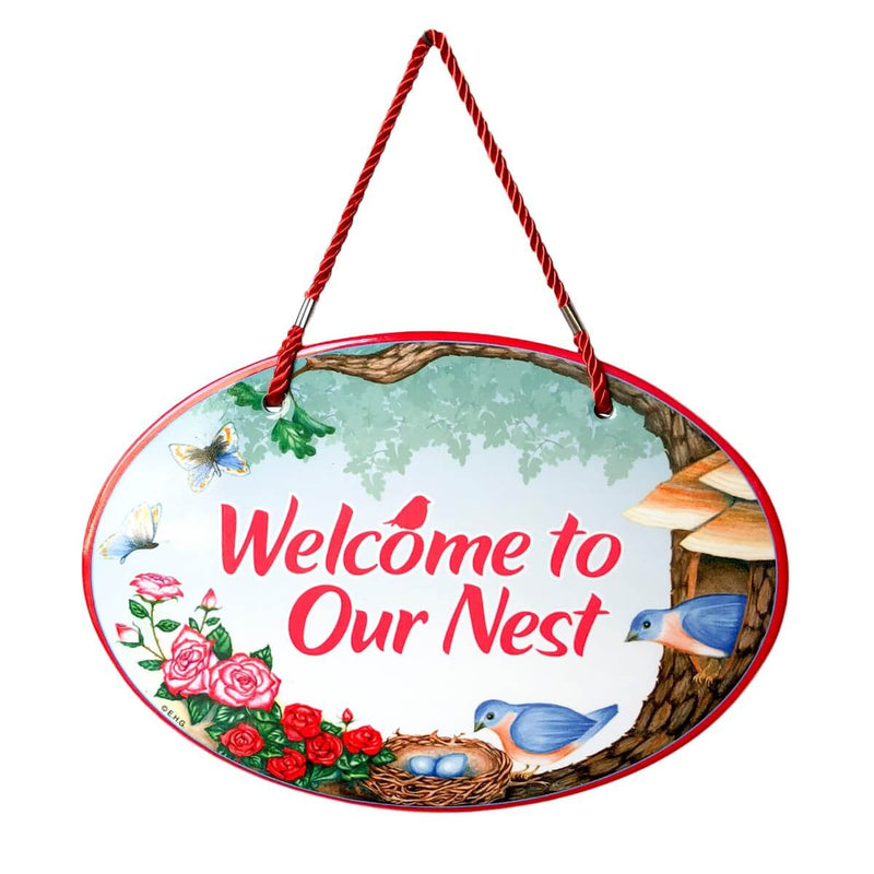 "Welcome To Our Nest" Decorative Ceramic Door Sign