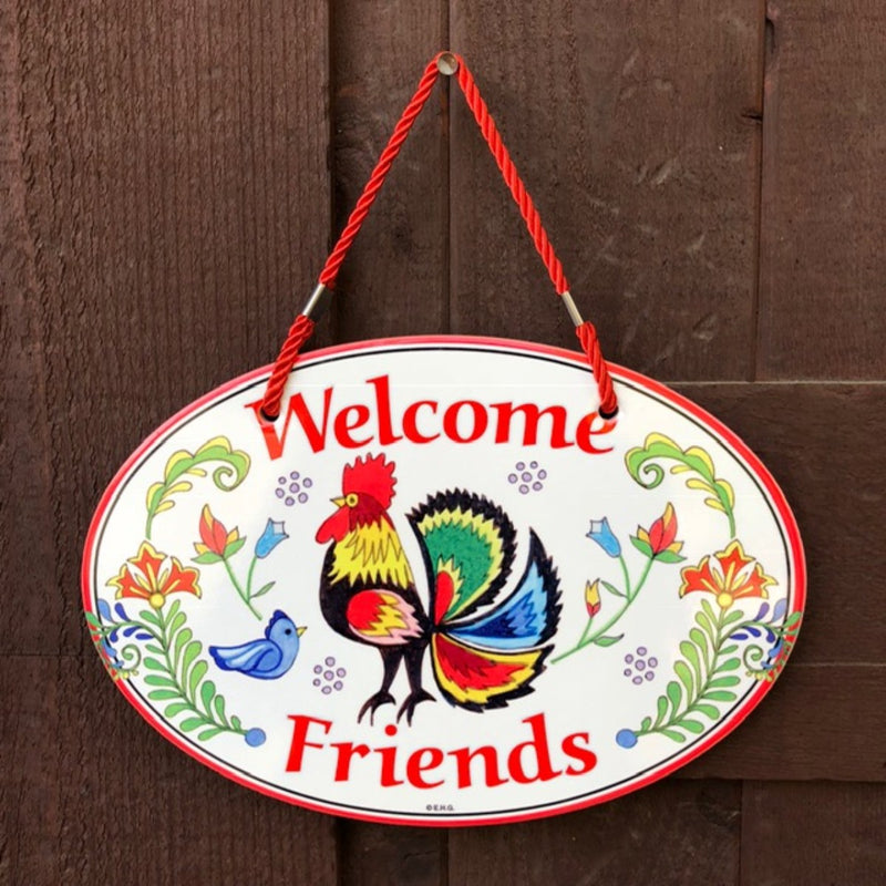 "Welcome" Rooster Decorative Door Signs