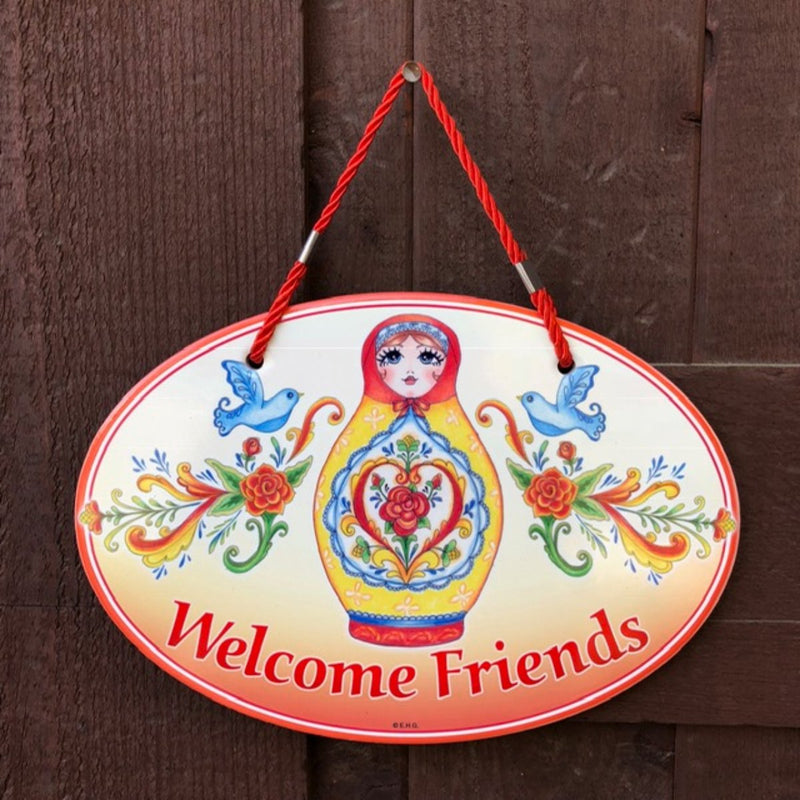 Russian Nesting Doll "Welcome" Decorative Door Signs