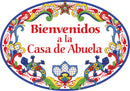 "Bienvenidos a La Casa de Abuela" Traditional Artwork Welcome to Grandma's Home Ceramic 11x8 inches Spanish Regalo Gift Front Door Sign with Gecko's Red Motif
