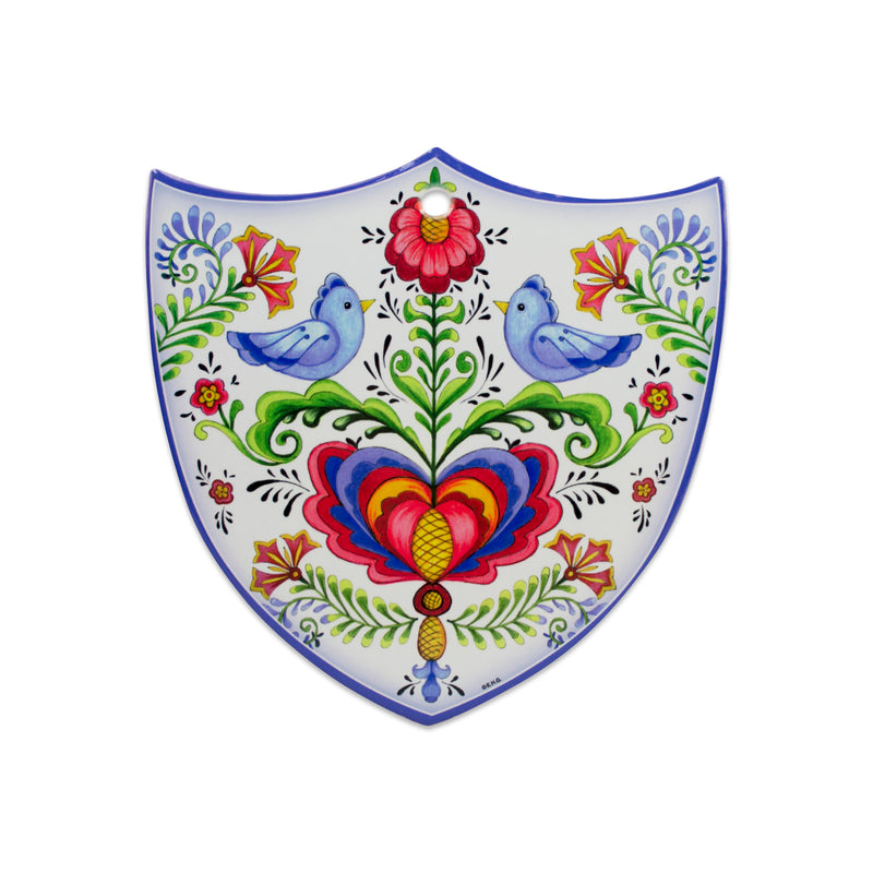 Ceramic Decoration Shield Lovebirds