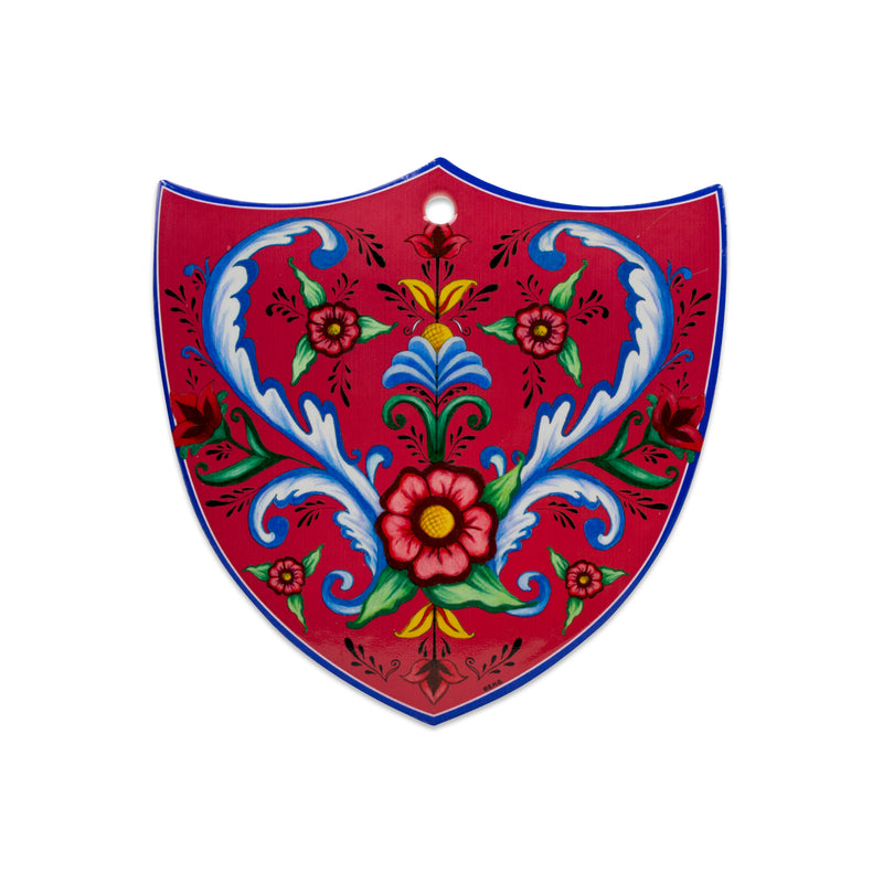 Ceramic Decoration Shield Flowers