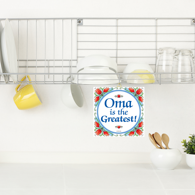 Gift Oma German Wall Plaque Tile