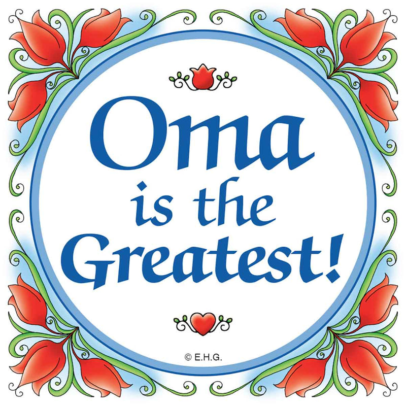 Gift Oma German Wall Plaque Tile