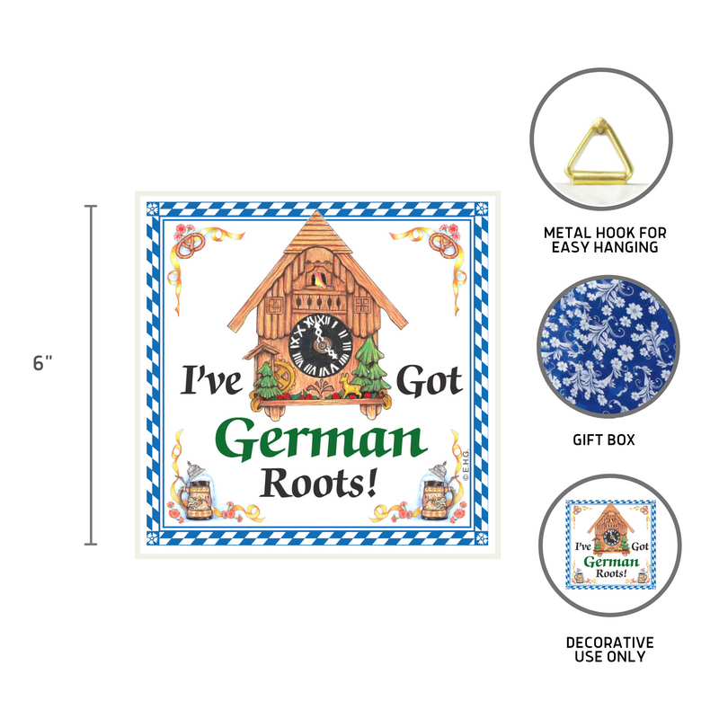 I Have Got German Roots Ceramic Wall Hanging Tile