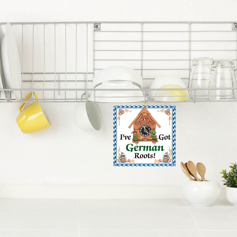 I Have Got German Roots Ceramic Wall Hanging Tile