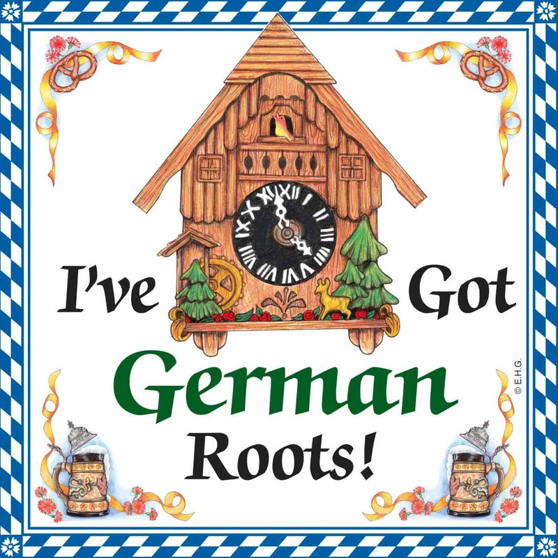 I Have Got German Roots Ceramic Wall Hanging Tile