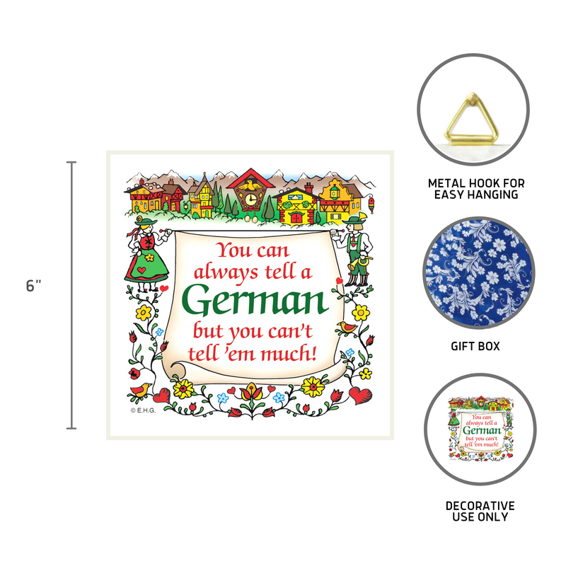 German Gift Ceramic Wall Hanging Tile Tell A German