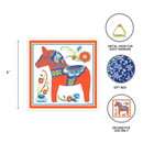 Red Swedish Dala Horse Wall Tile Design