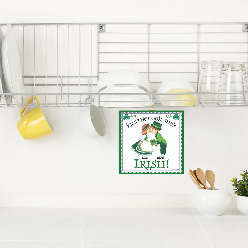 "Kiss Irish Cook" Irish Gift Tile