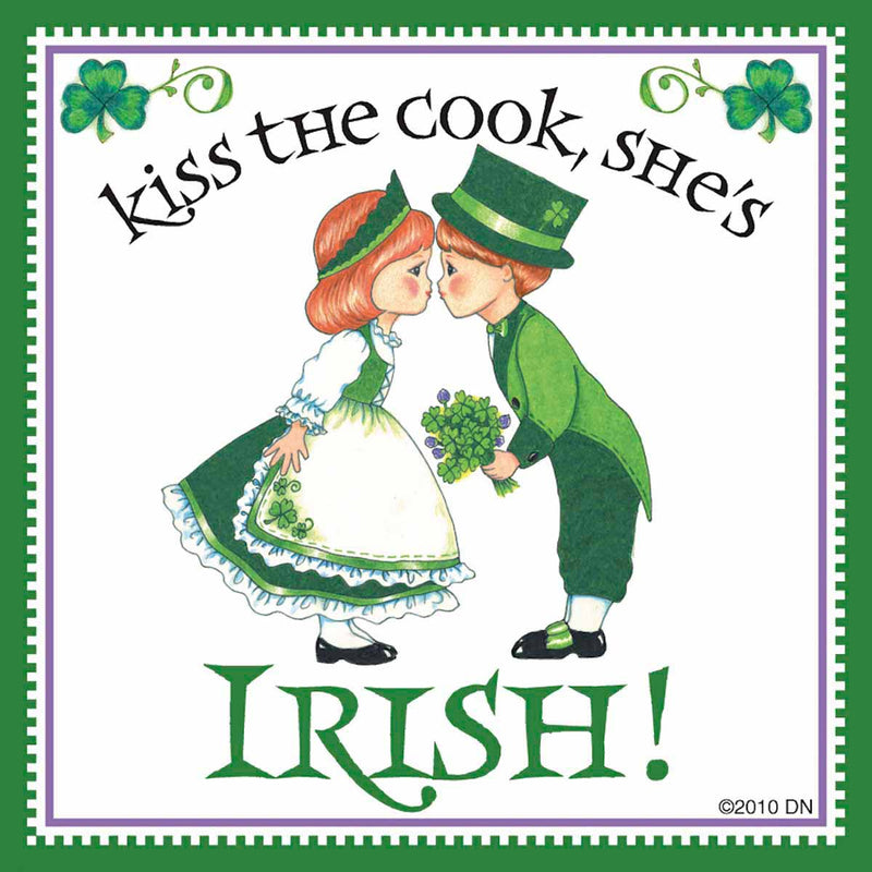 "Kiss Irish Cook" Irish Gift Tile