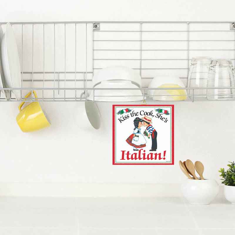 "Kiss Italian Cook" Italian Gift Tile