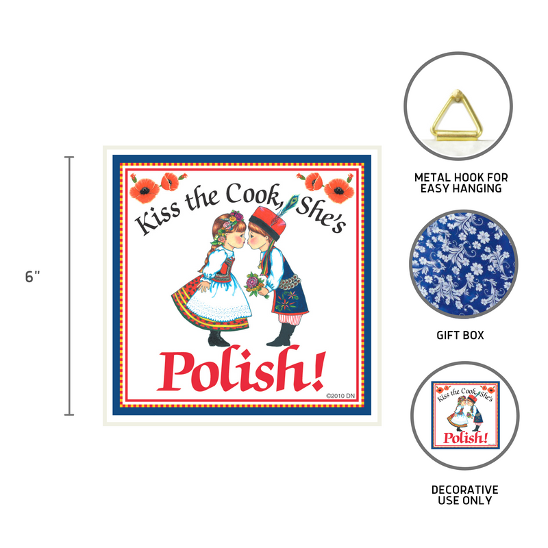 Polish Gift Tile: "Kiss Polish Cook"