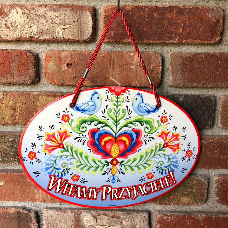 Welcome Polish Decorative Ceramic Door Sign