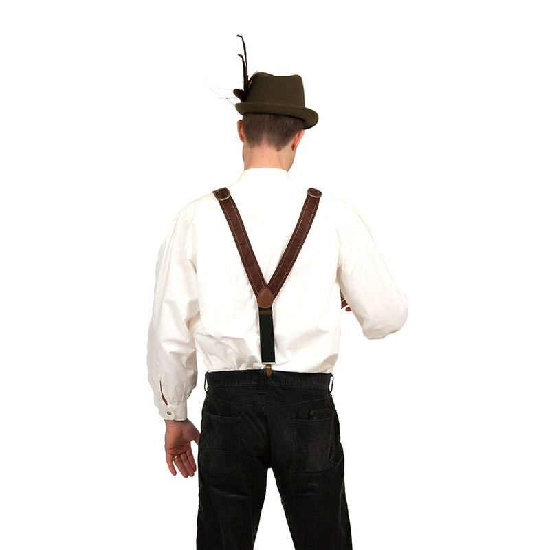 Oktoberfest Costume Faux Leather Lederhosen Suspenders -2