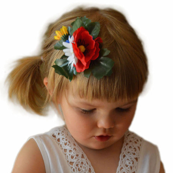 Oktoberfest Harvest Flowers Hair Clip - Apparel-Costumes, Below $10, Edelweiss, Garlands, German, Germany, Hats, Hats-Hair Accessories, Hats-Hair Clip, Hats-Kids, Hats-Party, Home & Garden, Top-GRMN-B - 2 - 3 - 4