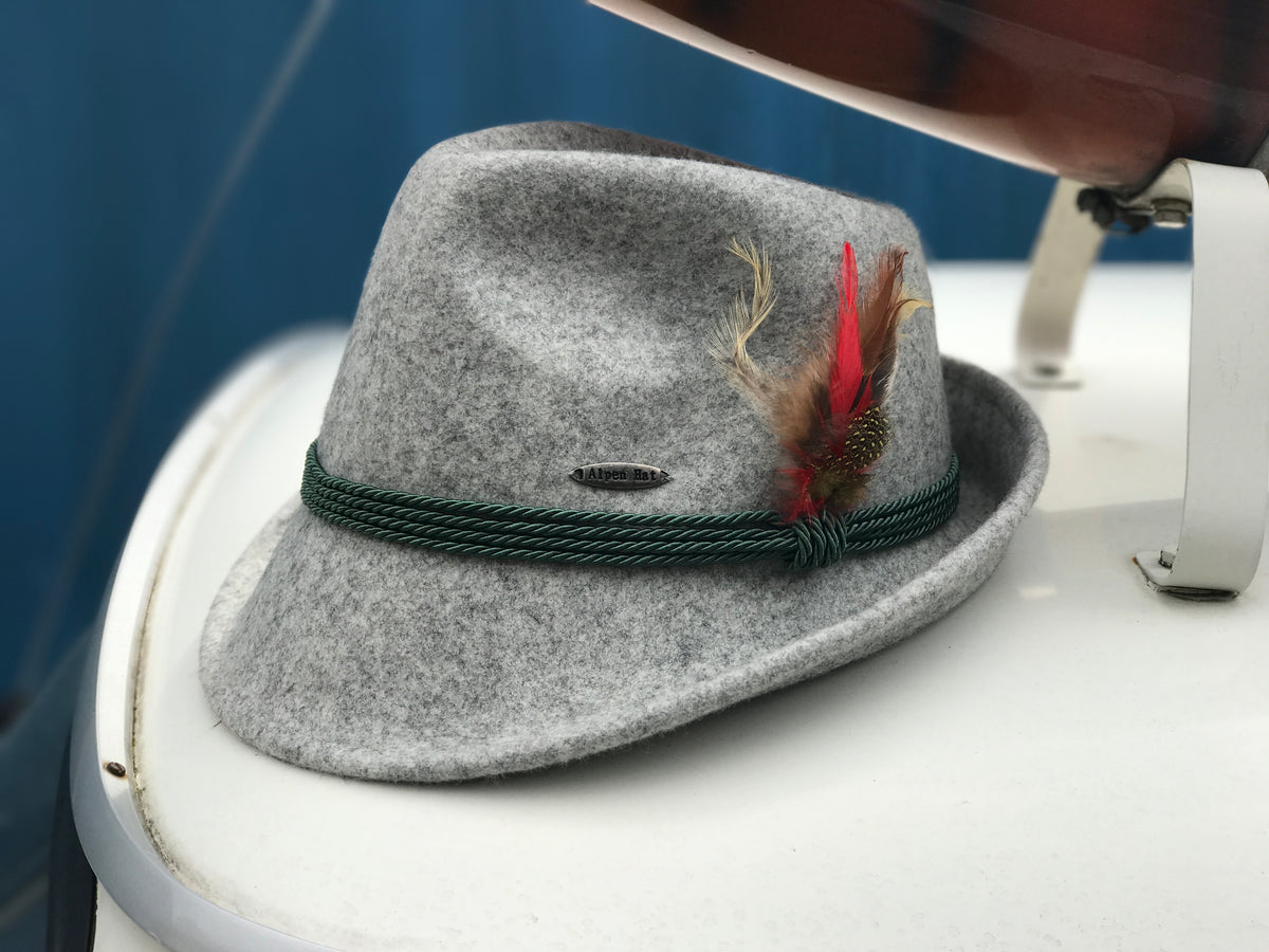 Gray German Alpine Style Hat Fit for Oktoberfest Festival