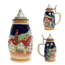 Alpine Village Engraved German Beer Stein with Metal Lid