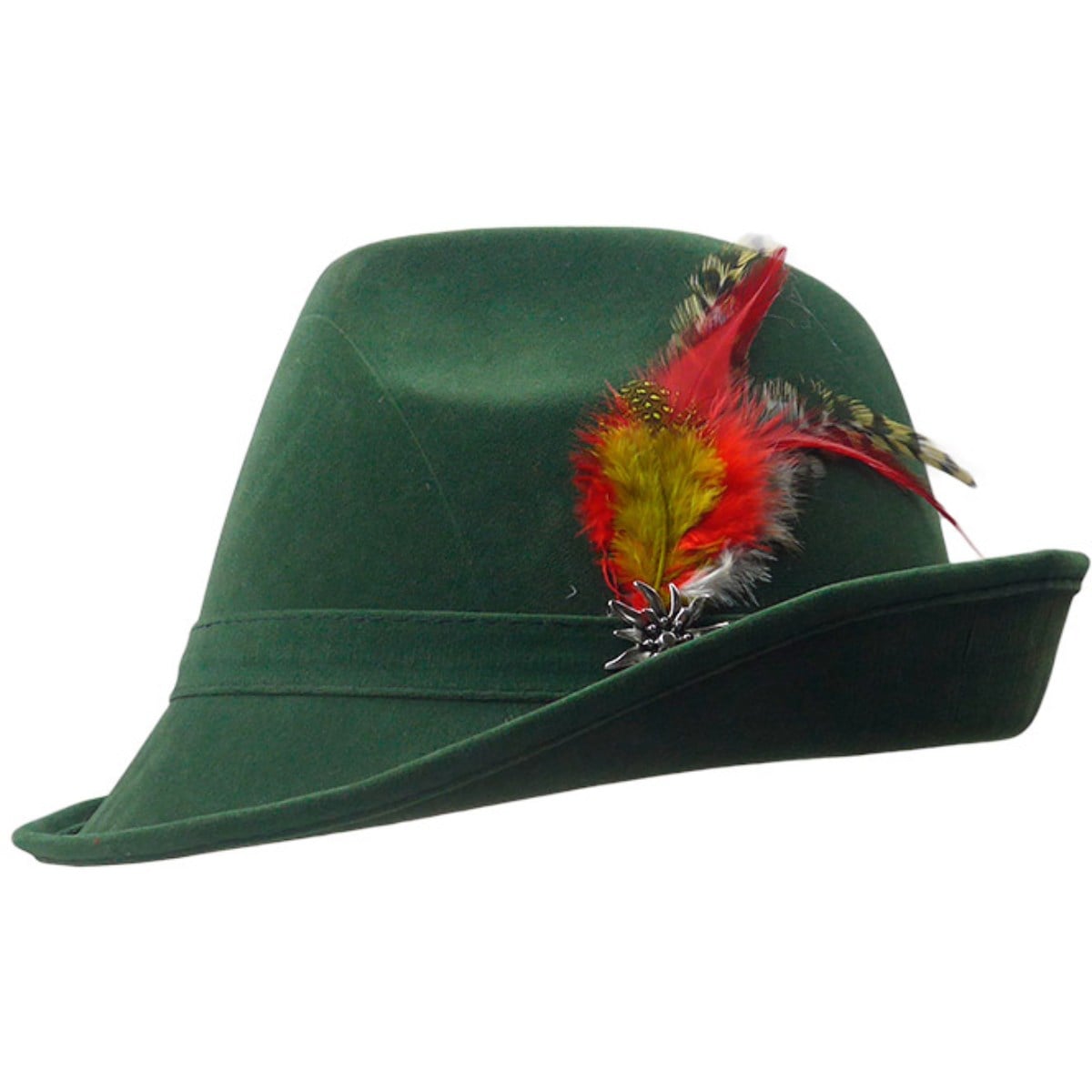 Lizette Suede Fedora Hat Hunter Green Atlanta - Suede Wide Brim Fedora in Green – Dope Headwear main image 2