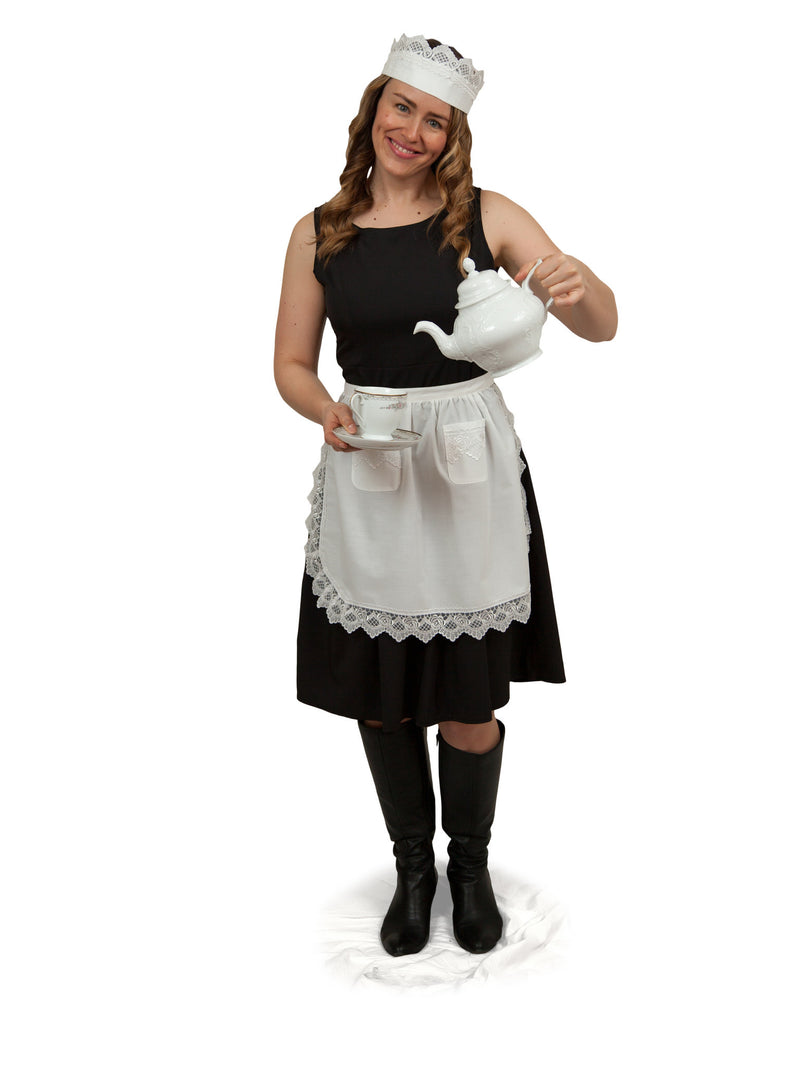 inchesMaid Costume inches White Lace Headband & Small Lace Apron Costume Set - Apparel- Aprons, Apparel-Kitchenware, CT-700, Hats, Lace
